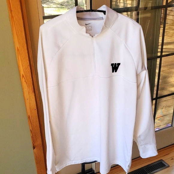 Nike Golf Men's Collegiate Embroidered "W" Black Wisconsin White Sz. XL Shirt - Picture 1 of 13